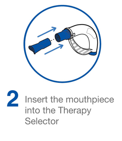 Insert the mouthpiece into the Therapy Selector