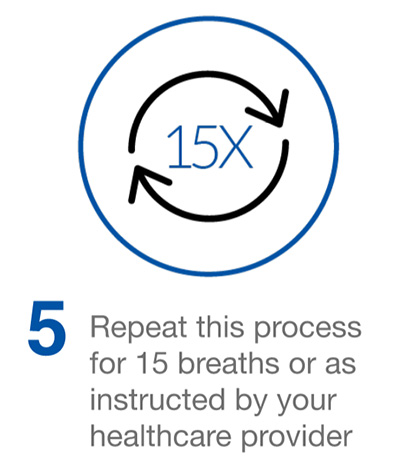 Repeat this process for 15 breaths or as instructed by your healthcare provider