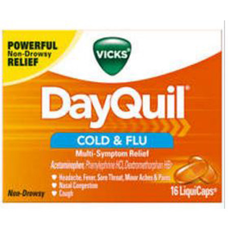 Vicks DayQuil Cold & Flu Liquid Capsules, 16 Capsules