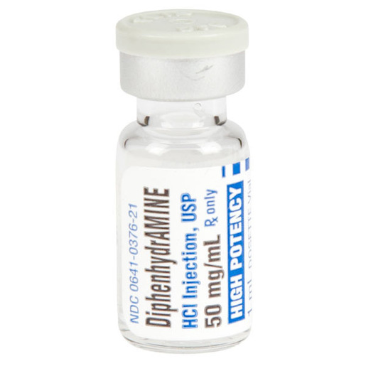 Diphenhydramine, 50mg/mL, 1mL Vial