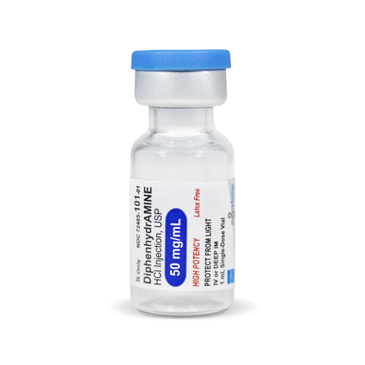 Diphenhydramine 50mg/mL, 1ml Vial