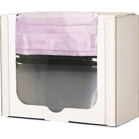 Face Mask Dispenser, 7.5 H x 9.20 W x 4.2in D, Clear, PETG Plastic
