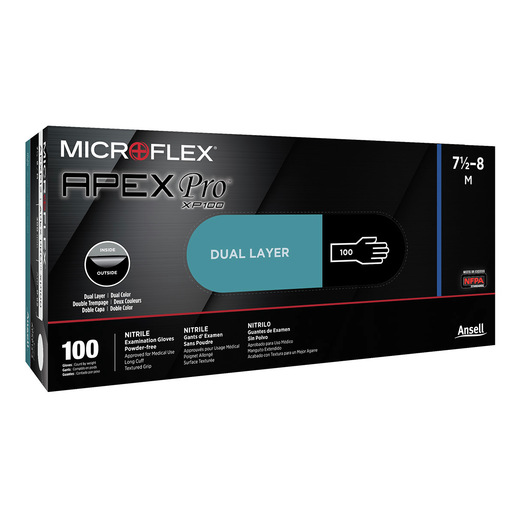 ApexPro™ XP100 Exam Gloves, Black/Gray