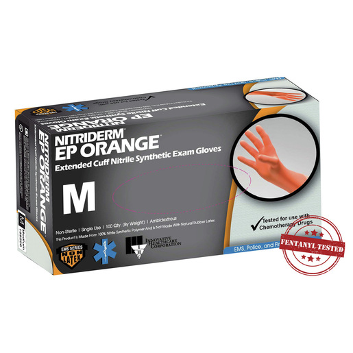 NitriDerm® EP Orange Gloves, Synthetic 189 Series