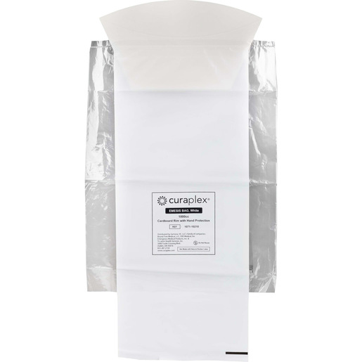 Curaplex® Emesis Bags Cardboard Rim with Hand Protection, 1000cc, White
