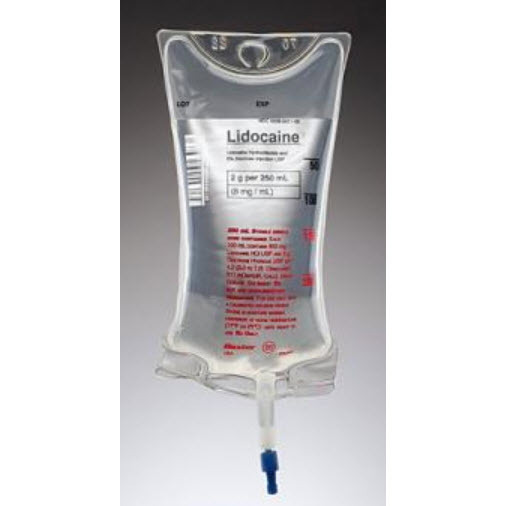 Lidocaine HCl, 8mg/mL, 250mL Bag, with 5% Dextrose