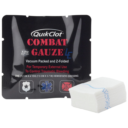 QuikClot Combat Hemostatic Gauze, Black, 3in x 4yd