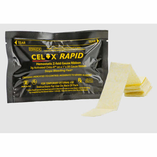 Celox™ RAPID Ribbon Hemostatic Gauze, Z-fold, 5ft L x 1in W