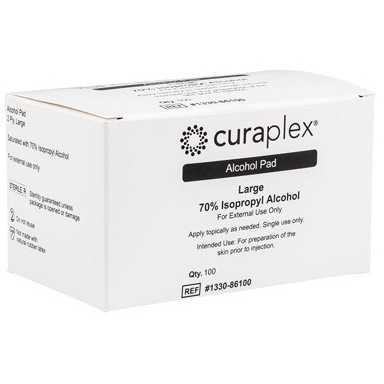 Curaplex® Alcohol Prep Pad, Sterile, 2 Ply, Large