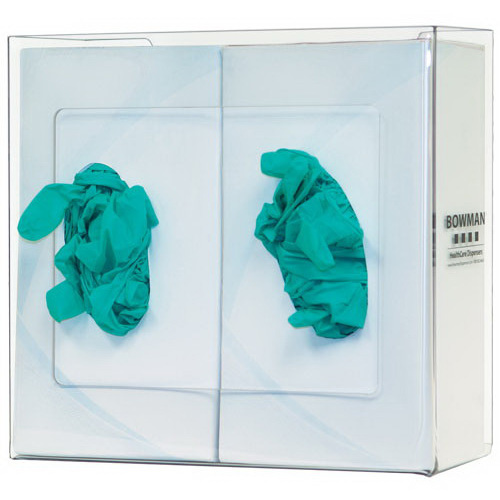 Glove Box Dispenser, 10.10 H x 10.7 W x 3.9in D, Clear, PETG Plastic