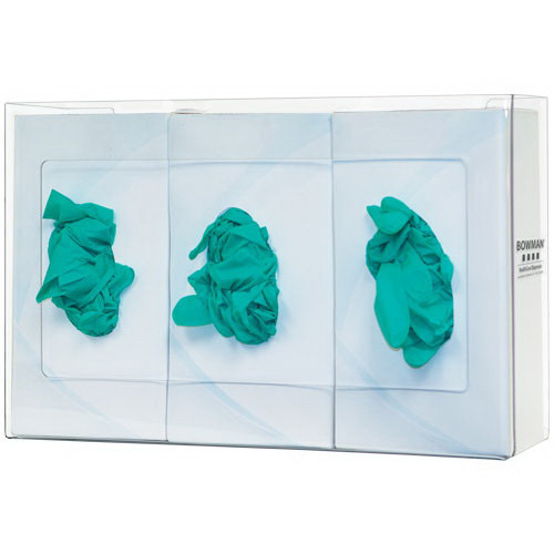 Glove Box Dispenser, 10.10 H x 15.9 W x 3.9in D, Clear, PETG Plastic