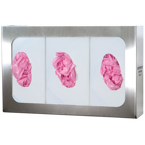 Glove Box Dispenser, 10.04 H x 15.82 W x 3.8in D, Silver, Stainless Steel