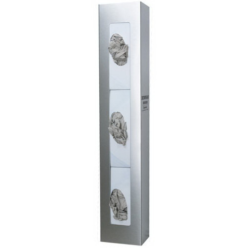 Glove Box Dispenser, 30.04 H x 5.5 W x 3.9in D, Silver, Stainless Steel