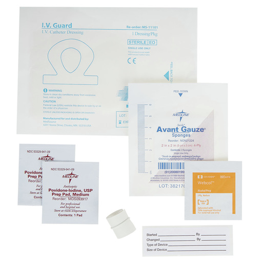 IV Start Kit incl IV Dresssing, Alcohol Prep Pad, 2x2 Sponge, Latex Tourniquet, PVP Prep Pad