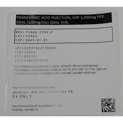 Tranexamic Acid, 100mg/mL, 10mL Vial