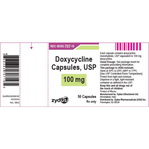 Doxycyline, 100mg, 50 Capsules