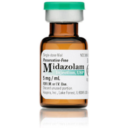 Midazolam, 5mg/mL, 1mL Vial