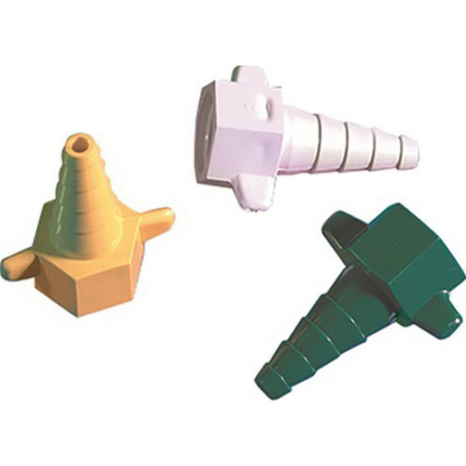 Oxygen Connector, 9/16in dia., Green, Plastic