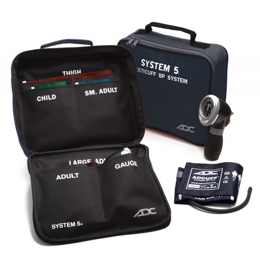 System 5™ 760 Portable 5 Cuff Sphygmomanometer, Child/Adult/Small Adult/Large Adult/Thigh, Multi-Color