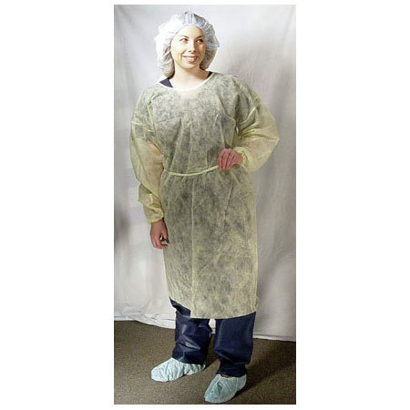 Non-sterile Isolation Gown, Yellow, Universal