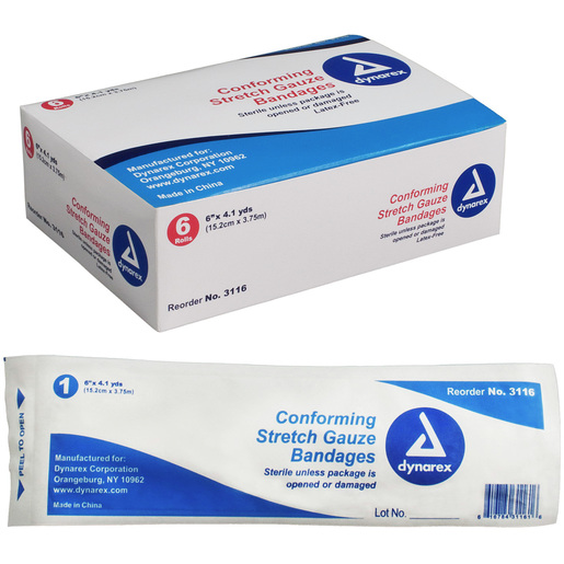 Stretch Gauze Bandage, 6in W x 4.1yd L