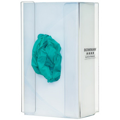 Glove Box Dispenser, 9.8 H x 5.7 W x 3.9in D, Clear, PETG Plastic
