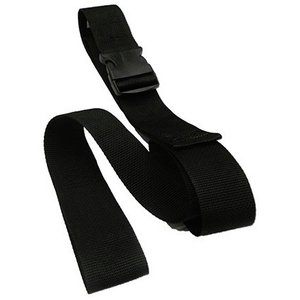 1-piece Polypropylene Cot Strap with Plastic Side Release Buckle, 9ft L x 2in W, Black