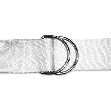 Disposable Nylon Strap with D Rings, 60in L x 1in W, White