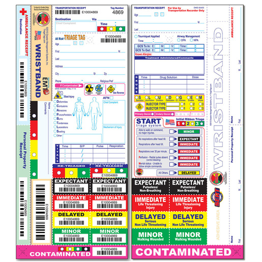 All Risk® Triage Tags with Patient Wristband