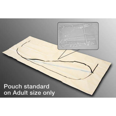 EnviroMed-Bag® Non-chlorinated Body Bag with Curved Zipper with ID Tags, Adult, White, 92in L x 36in W