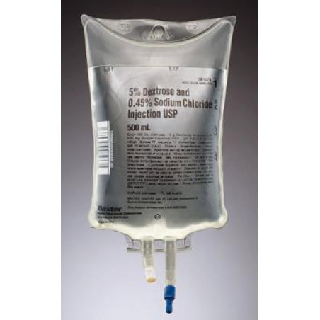 Dextrose 5% and Sodium Chloride 0.45%, 500mL Bag