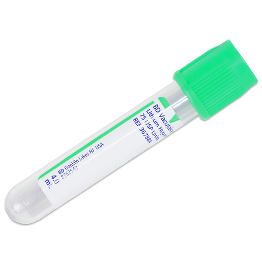 Green Top Blood Collection Tubes