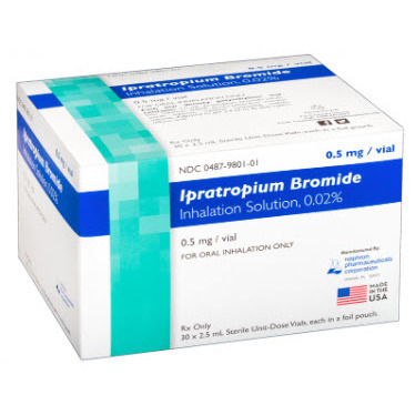 Ipratropium Bromide, 0.5mg/2.5mL, 2.5mL Vial