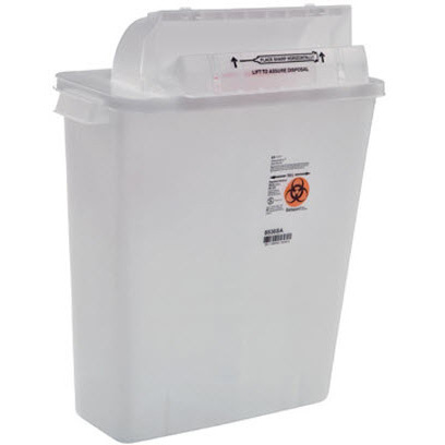 SharpSafety Safety In Room Sharps Container, 3gal, Clear