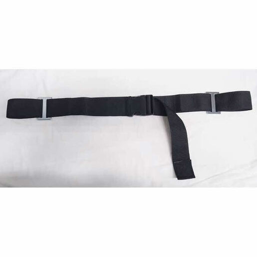 1-Piece Polypropylene Restraint Strap With Plastic Side Release Buckle And 2 Slotted Triglides, 5ft, Black