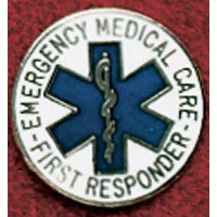 Uniform Service Pin, 1in Diameter, Round, Emergency Medical Care First Responder