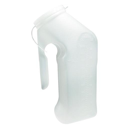 Urinal w/ Lid Translucent, 1000cc/1QT *Non-Returnable*