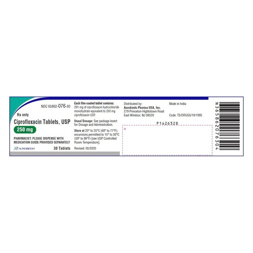 Ciprofloxacin, 250mg, Tablets