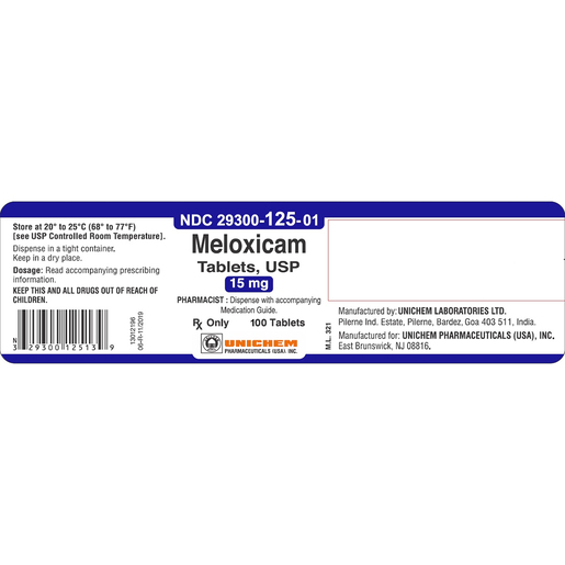 Meloxicam, 15mg, 100 Tablets