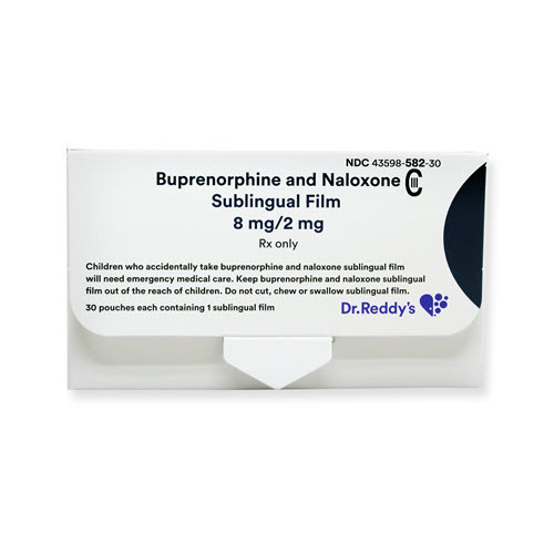 Buprenorphine 8mg, Naloxone 2mg Sublingual Film