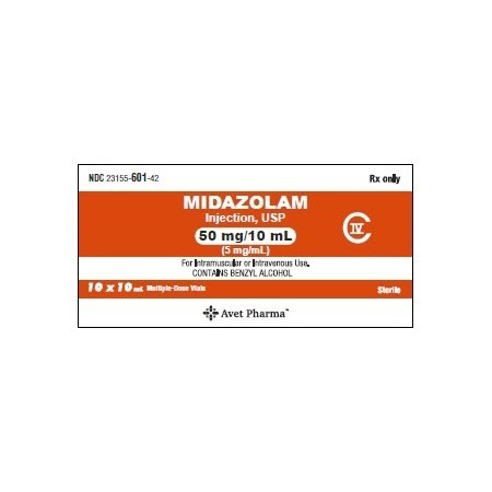 Midazolam, 50mg/10mL, Vial