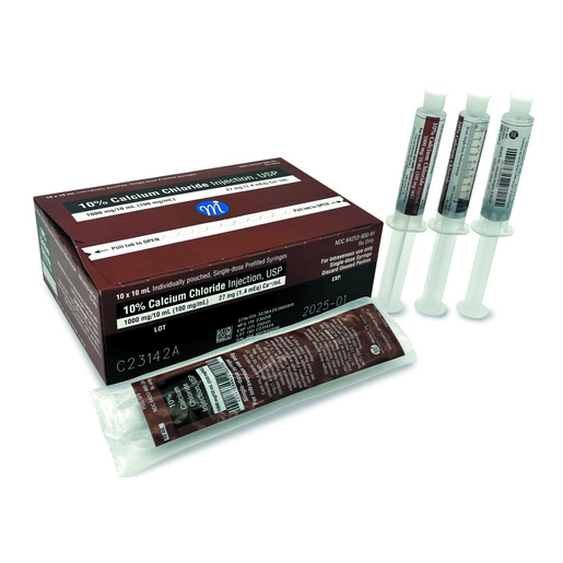 Calcium Chloride 10%, 10mL, Prefilled Syringe
