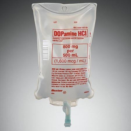 Dopamine Hydrochloride and 5% Dextrose, 1600mcg/mL, 500mL Bag