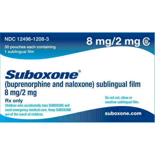 Suboxone (Buprenorphine 8mg and Naloxone 2mg), 30 Films