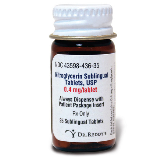 Nitroglycerin, 0.4mg, Sublingual Tablets