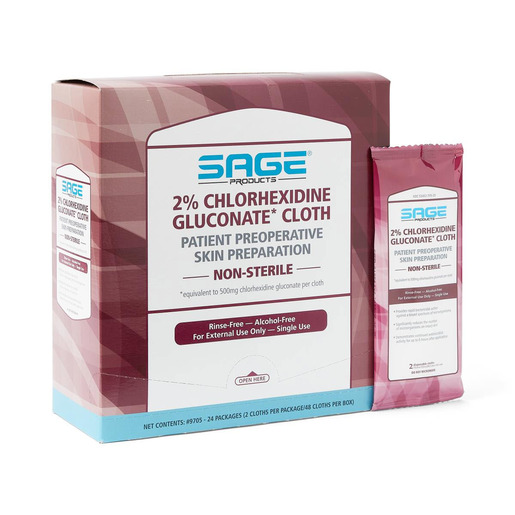 Sage 2% Chlorhexidine Gluconate (CHG) Cloths