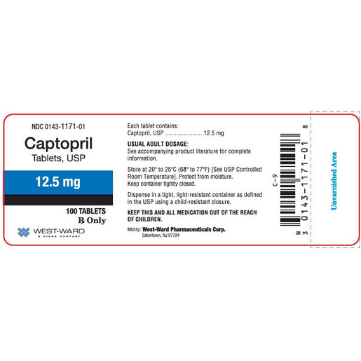 Captopril, 12.5mg, 100 Tablets