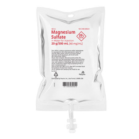Magnesium Sulfate 4% in Water, 20gm/500mL, Bag