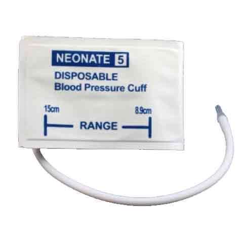 Neonatal Fabric Disposable Blood Pressure Cuffs with Single Tube Male Luer Slip Connector