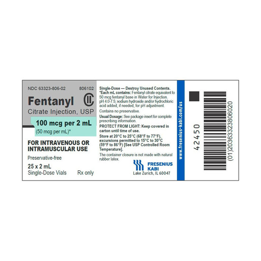 Fentanyl, 0.05mg/mL, 2mL Vial